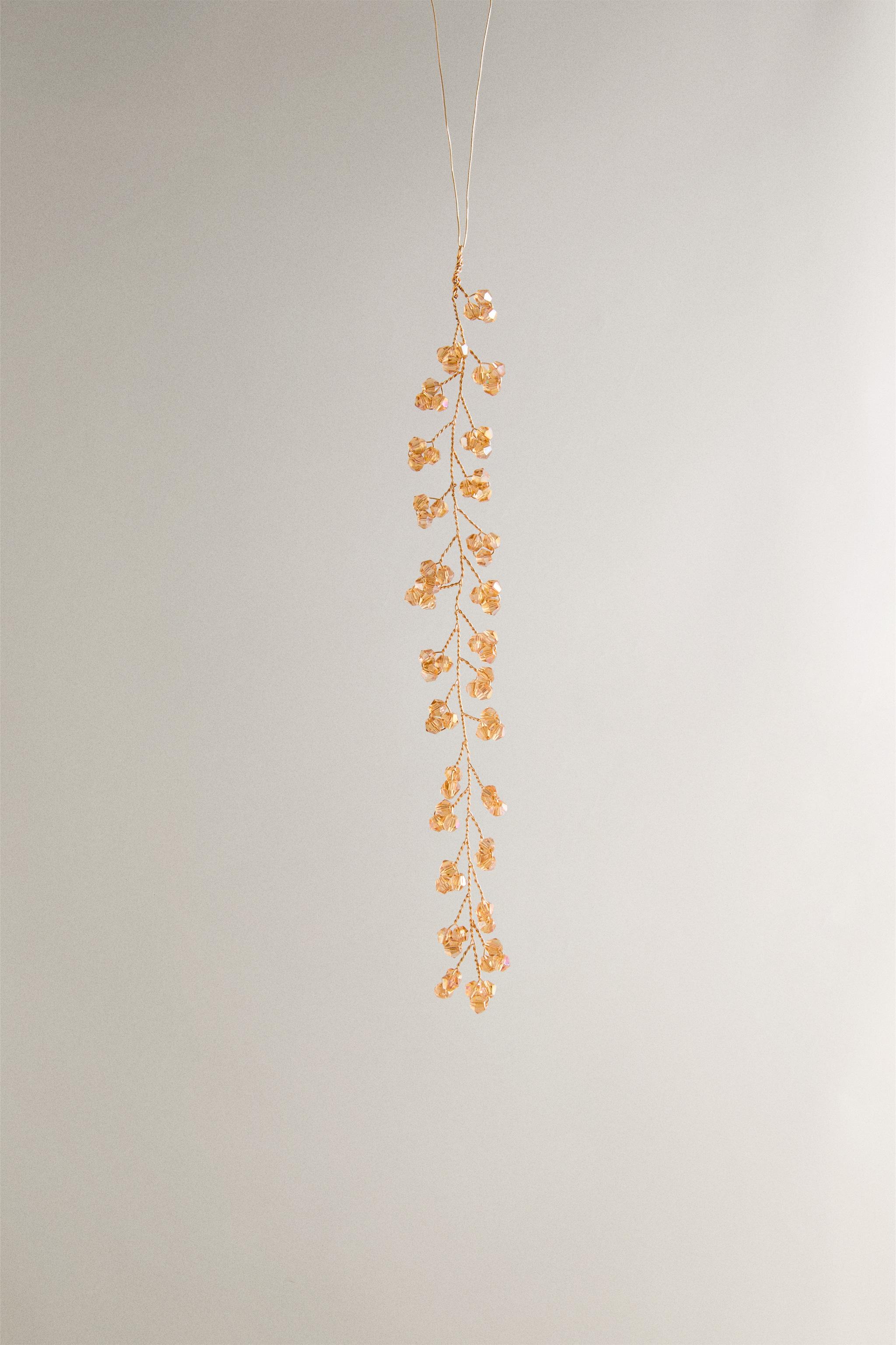 BEADED BRANCH CHRISTMAS TREE ORNAMENT